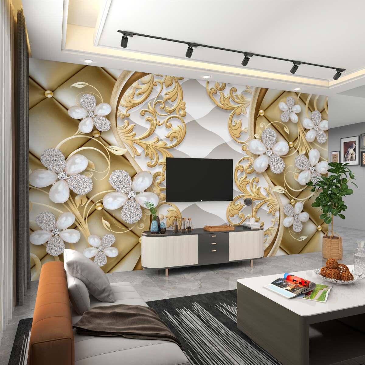 Fototapeta Biżuteria i metalowe kwiaty