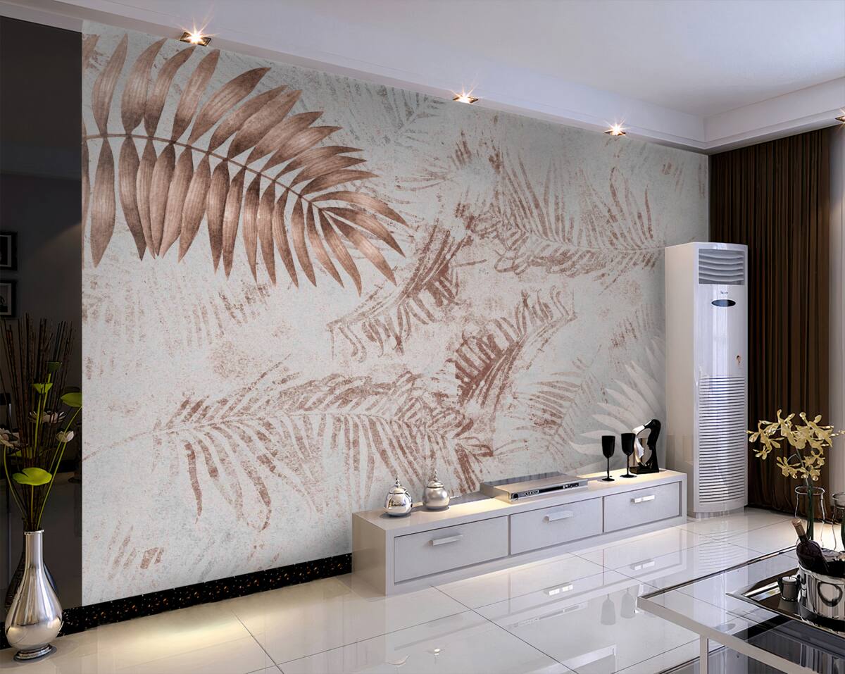 Fototapeta Paproć biała i brązowa