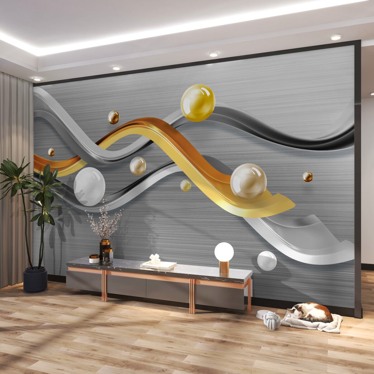 Fototapeta Abstrakcyjne linie i kulki