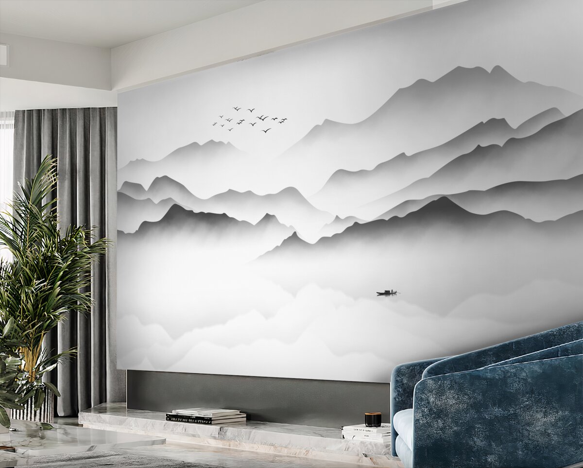 Fototapeta Mglisty poranek po drugiej stronie rzeki