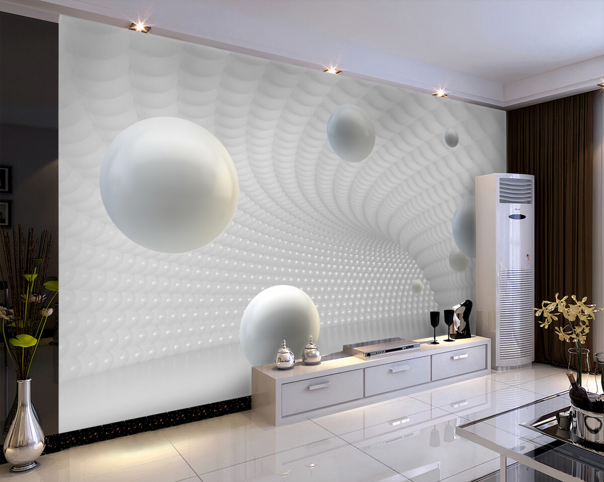 Fototapeta Białe kulki unoszące się w tunelu