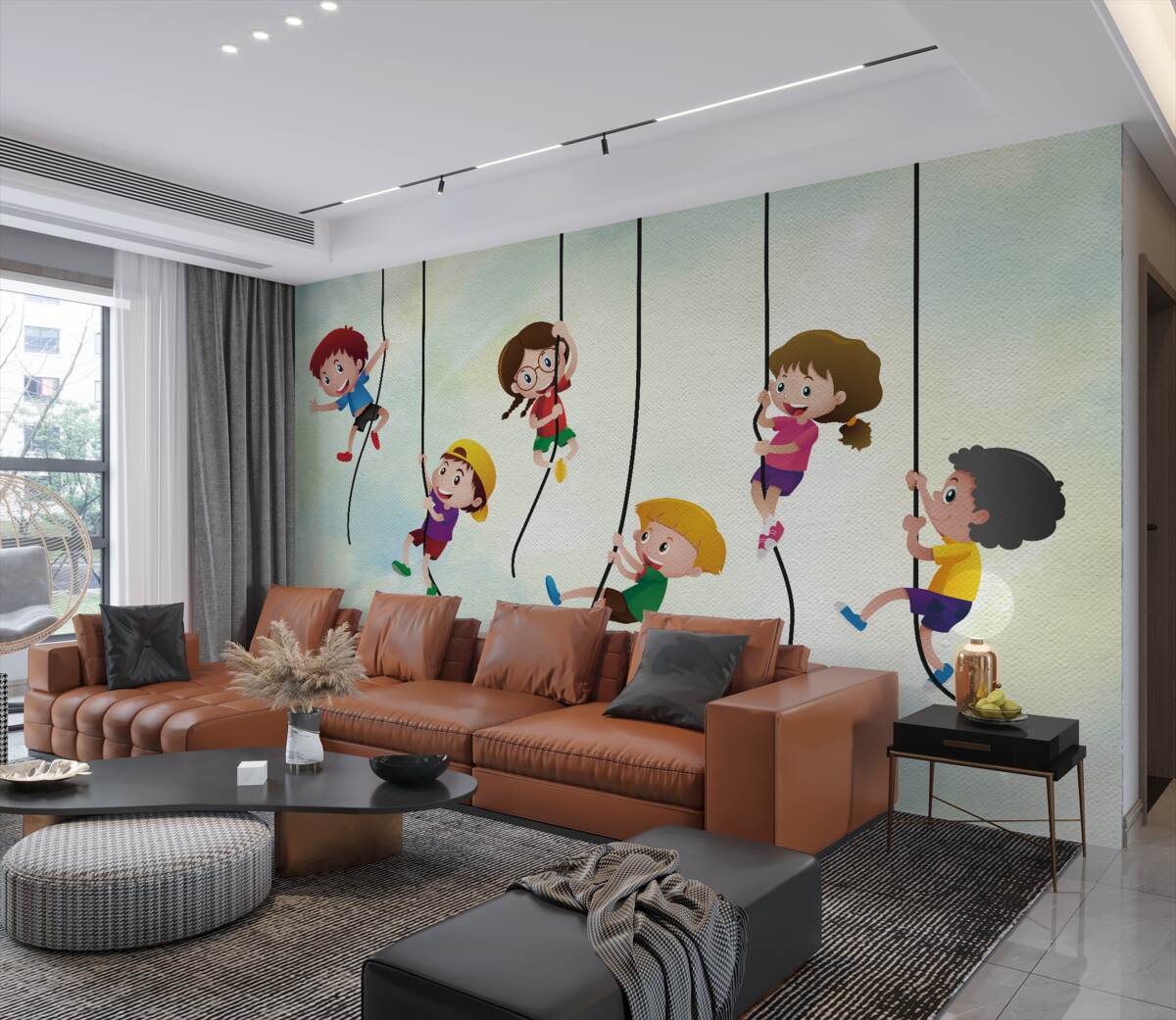 Fototapeta Chłopcy i dziewczęta na linach