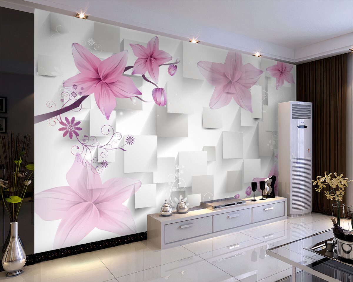 Fototapeta Fioletowe pąki na abstrakcji