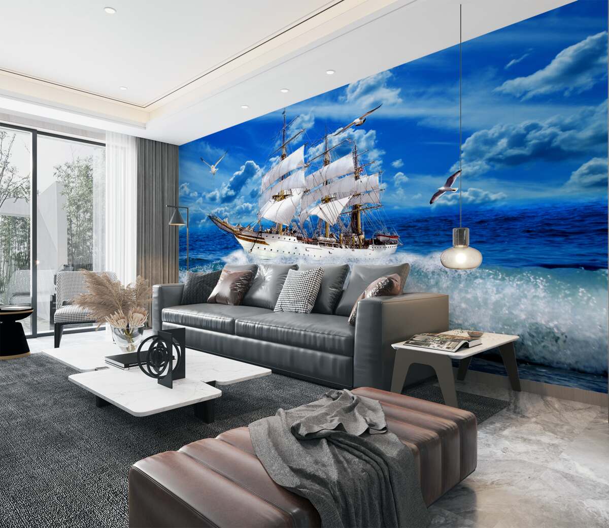 Fototapeta Statek pokonuje burzę