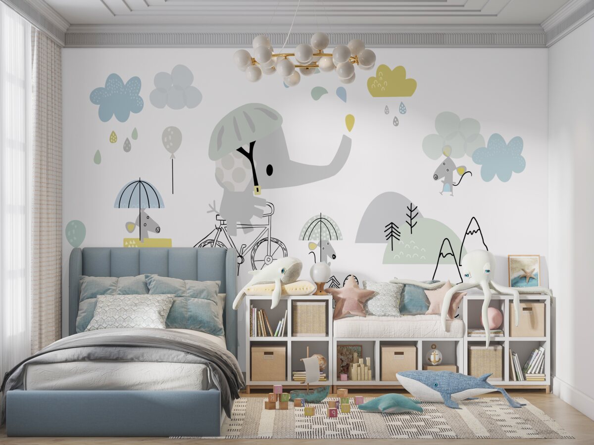 Fototapeta Słoń idzie przez góry