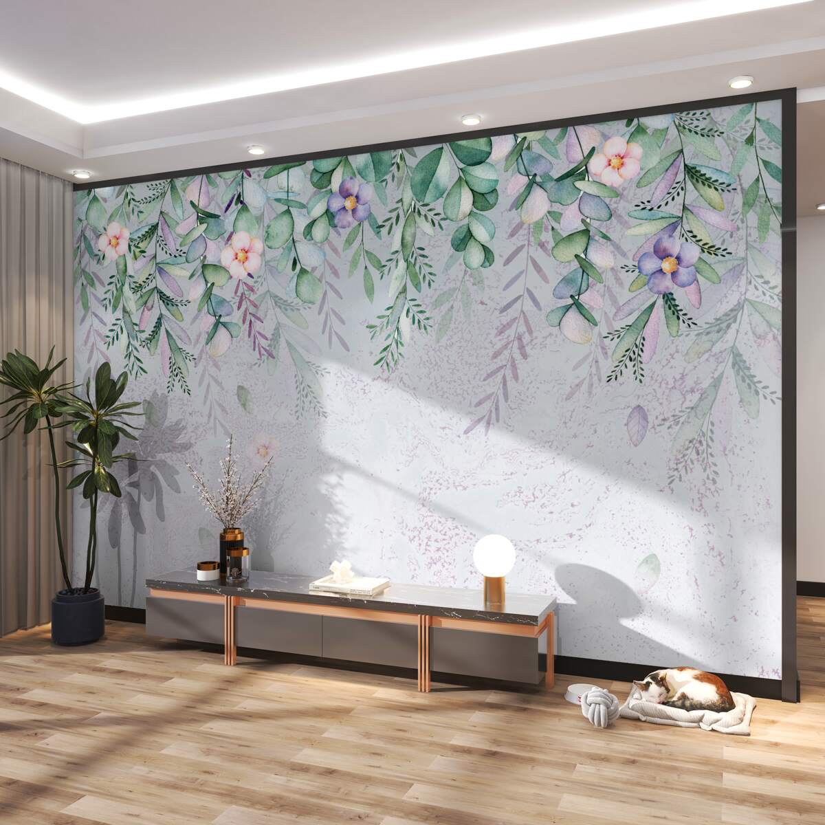 Fototapeta Akwarela kwiaty do góry nogami