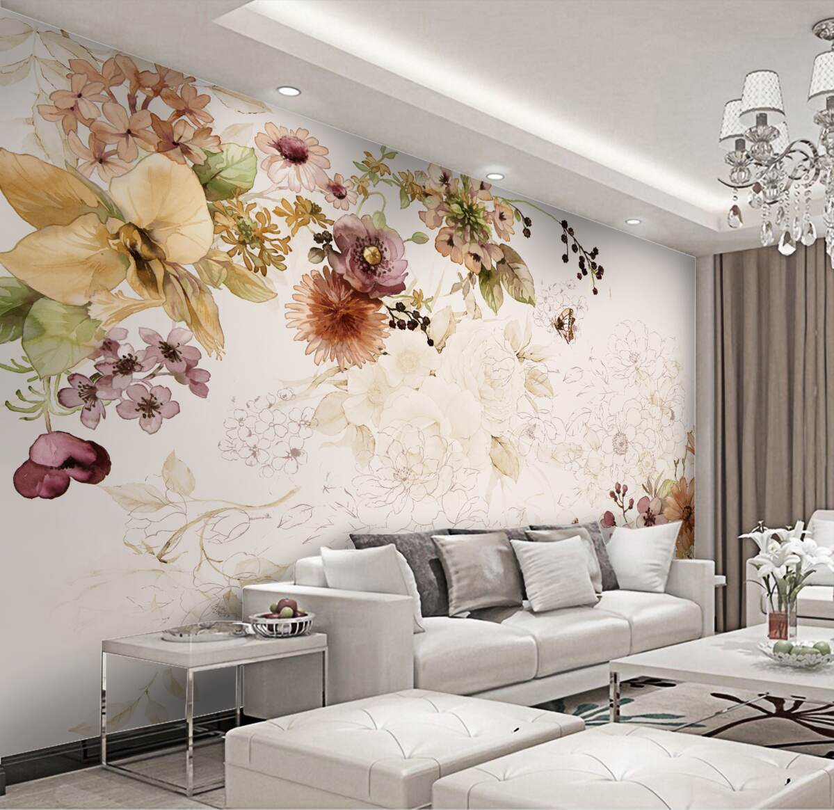 Fototapeta Kompozycje kwiatowe na delikatnym tle