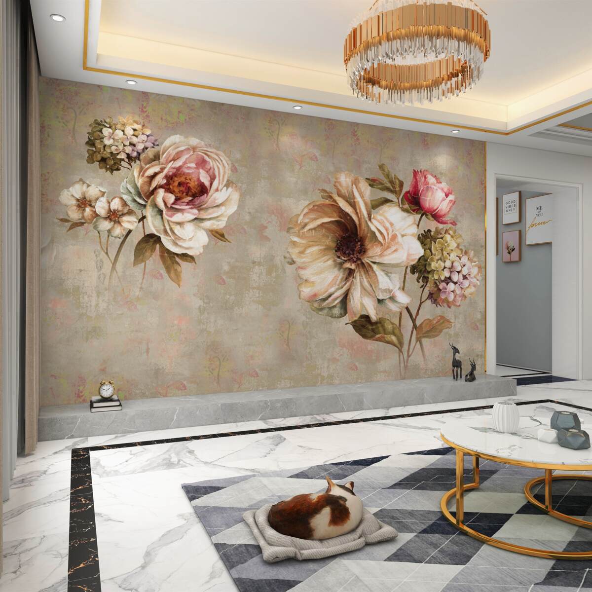 Fototapeta Kompozycje kwiatowe w bukietach