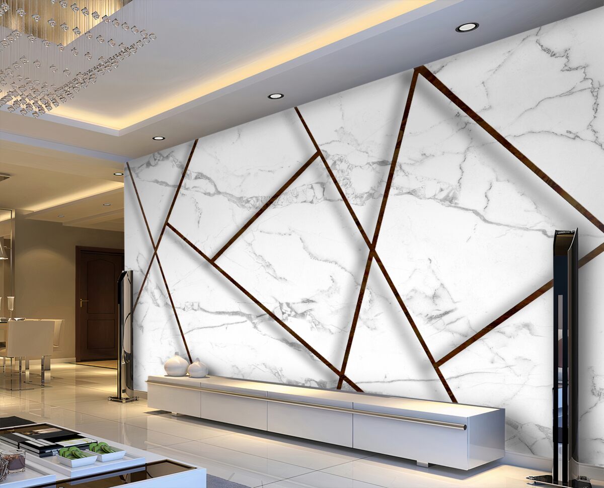 Fototapeta Biały marmur z czarnymi wstawkami