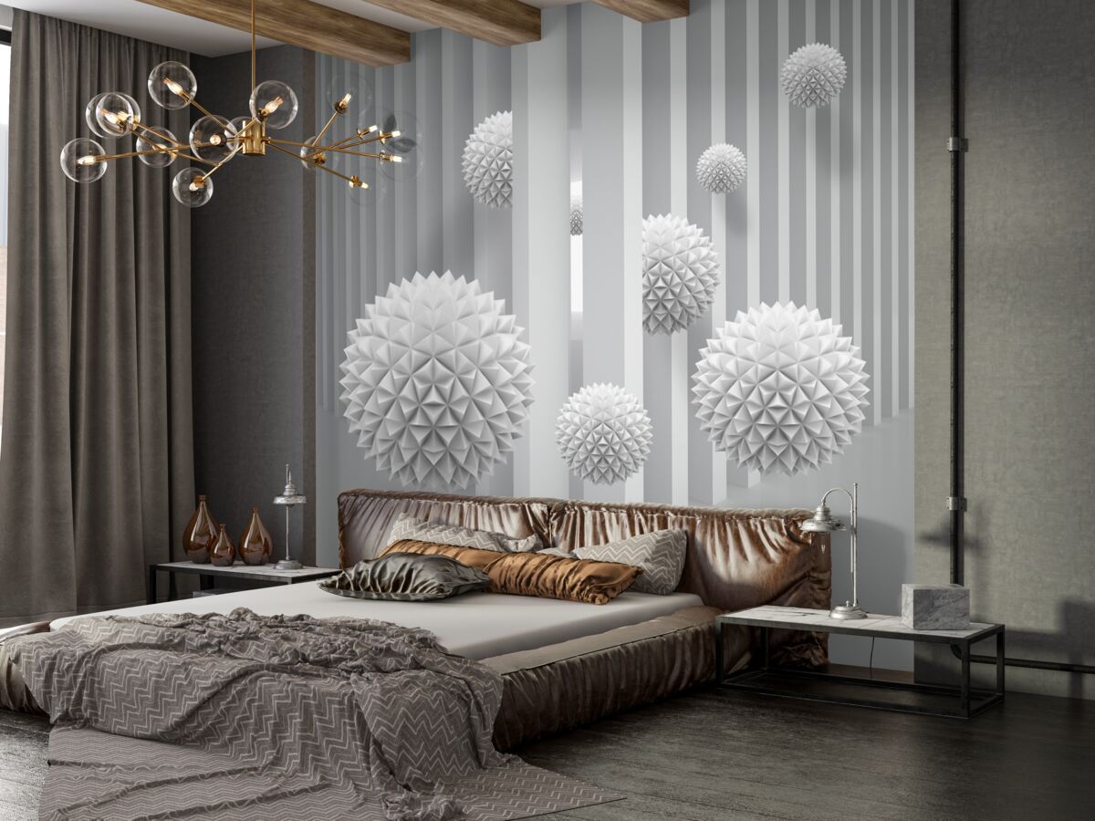 Fototapeta Pływające kulki na geometrii