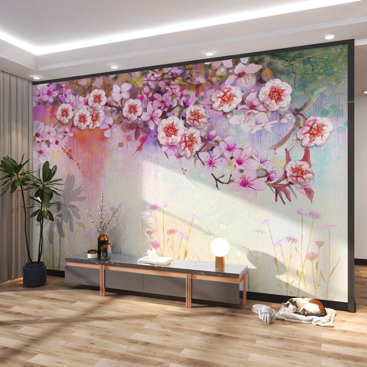 Fototapeta Luksusowy bukiet kwiatów nad polem