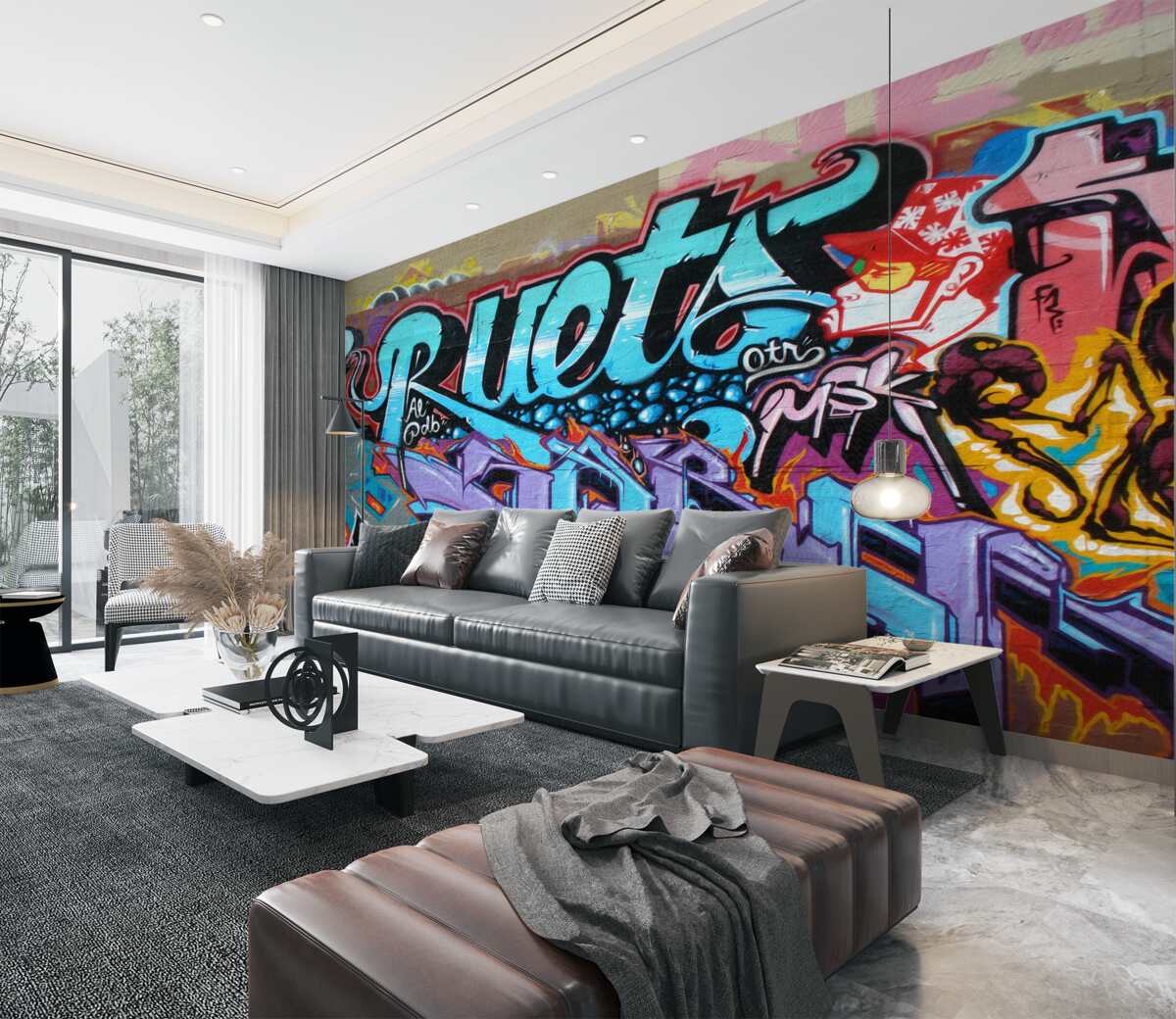 Fototapeta Jasna ściana graffiti