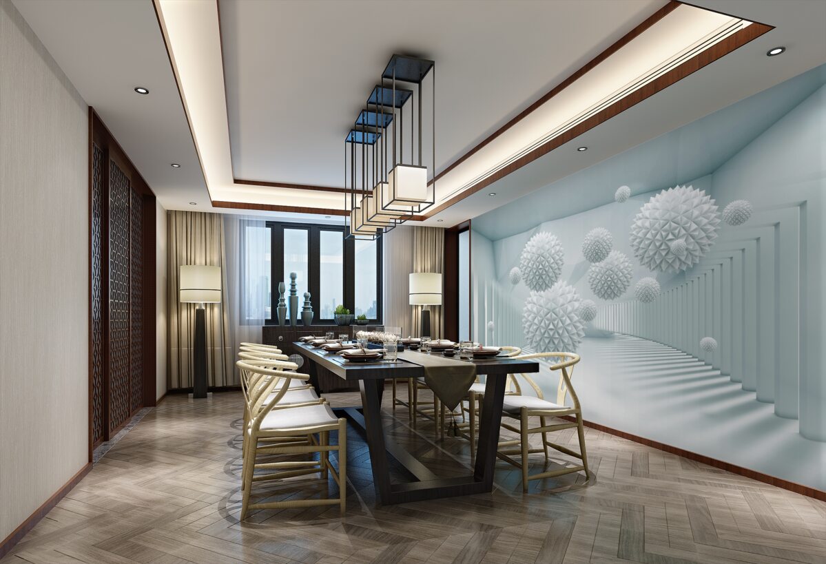 Fototapeta Spiczaste pływające kulki 3D