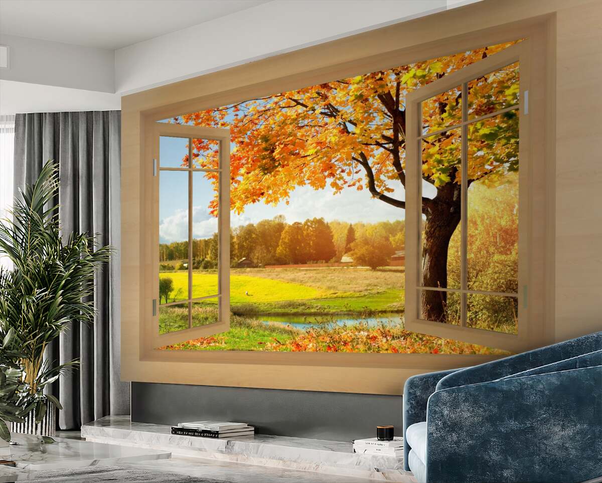 Fototapeta Jesień z widokiem z okna