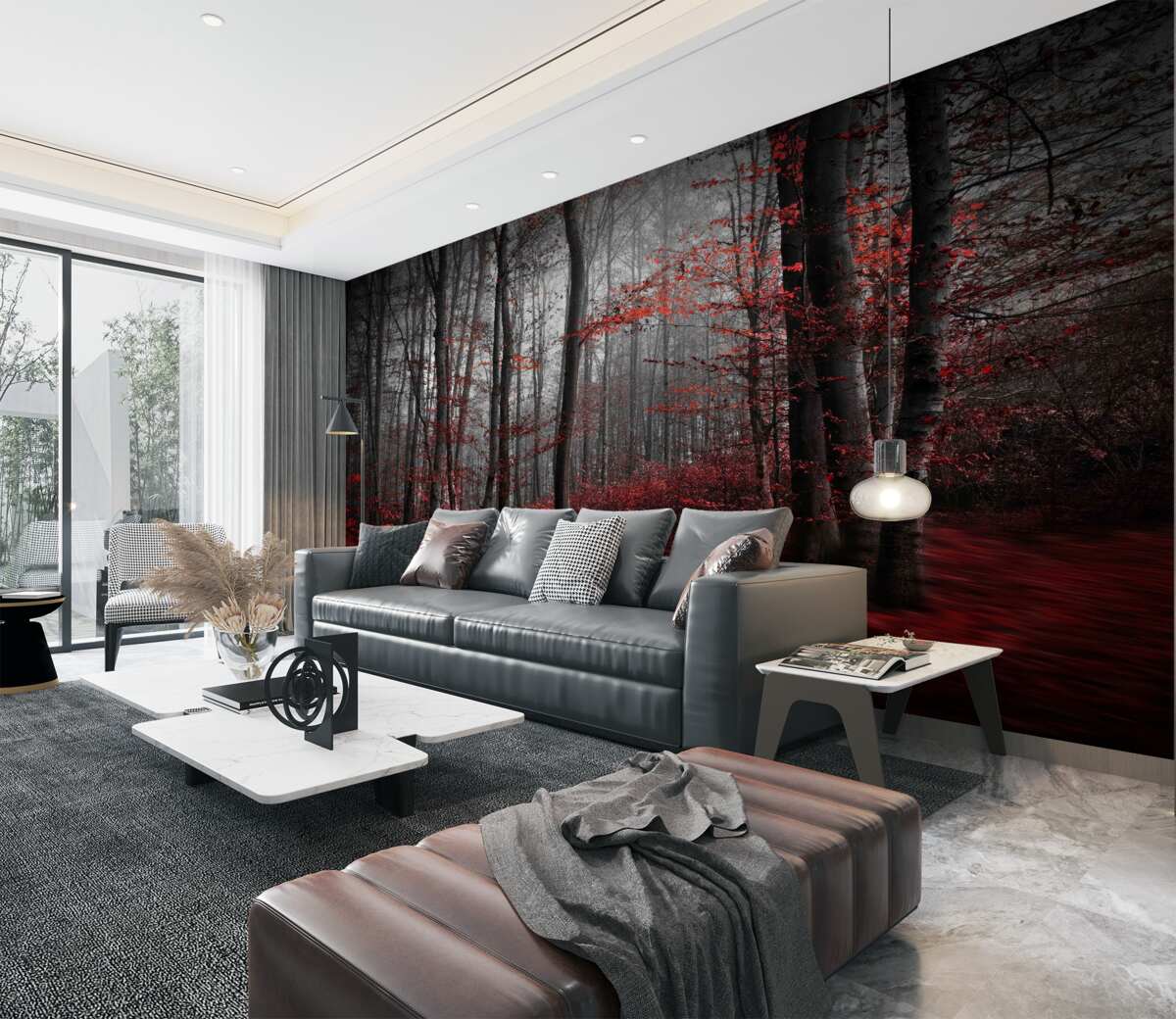 Fototapeta Mokry jesienny krajobraz