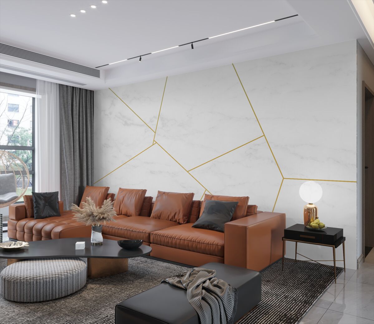 Fototapeta Marmur ze złotego podziału