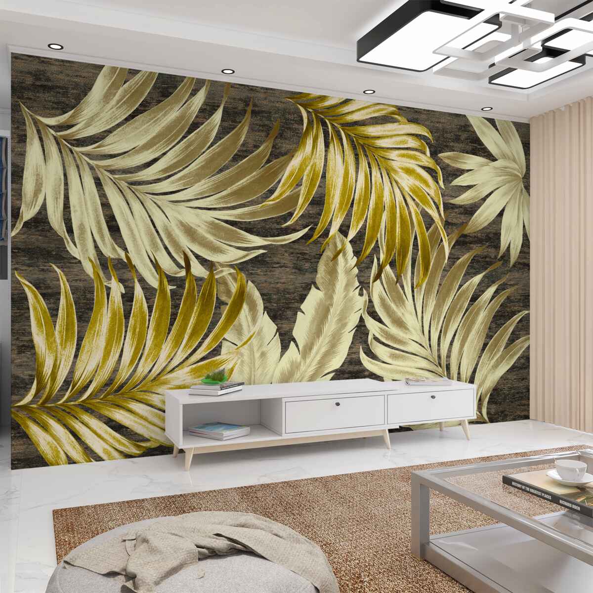 Fototapeta Tropikalne liście na drzewie