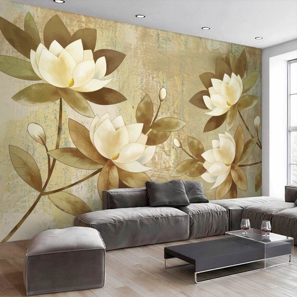 Fototapeta Akwarela kwiaty lotosu