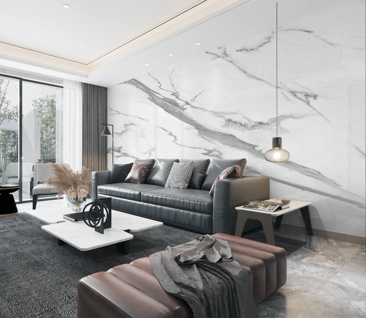 Fototapeta Biały marmur z szarymi paskami