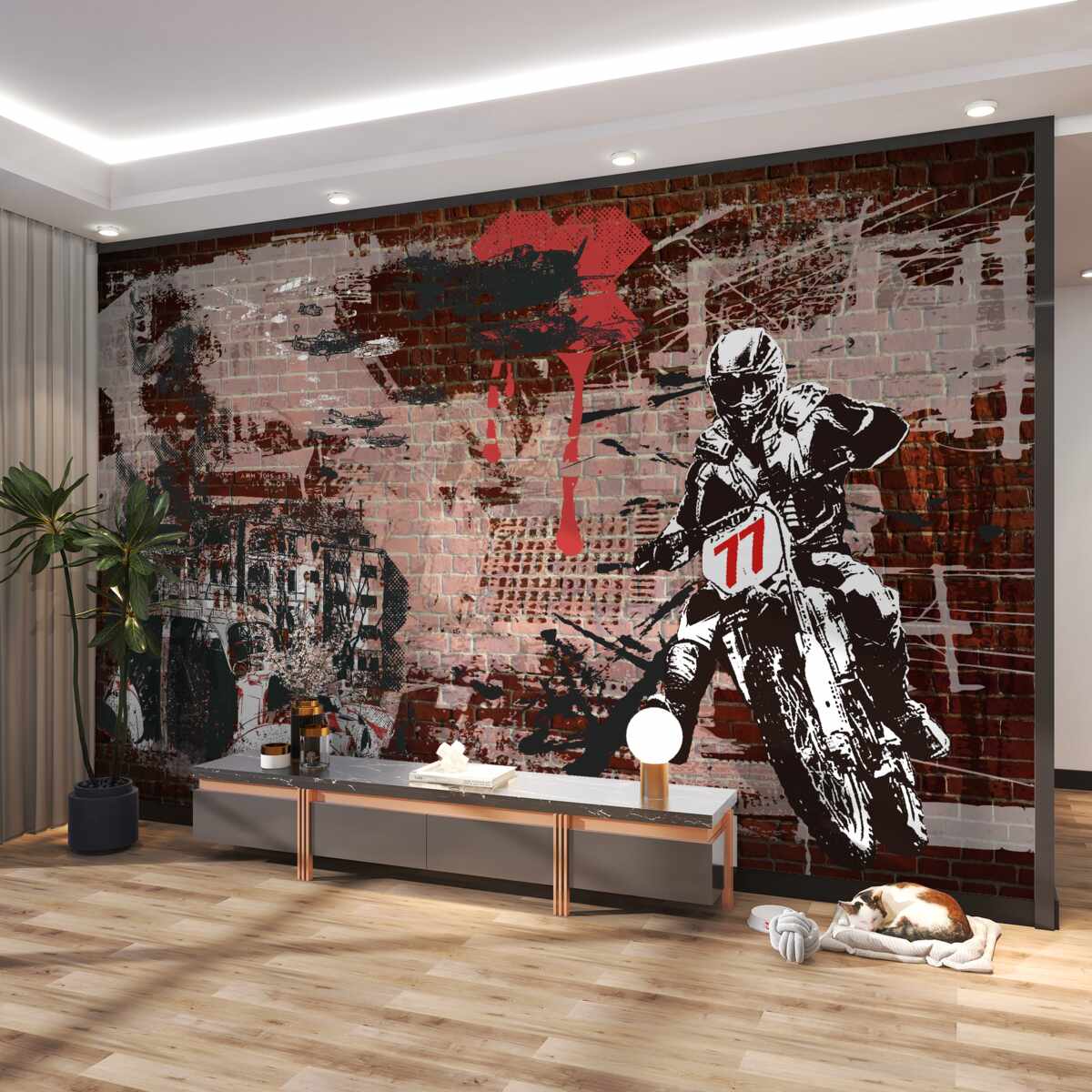 Fototapeta Motocyklista na rowerze