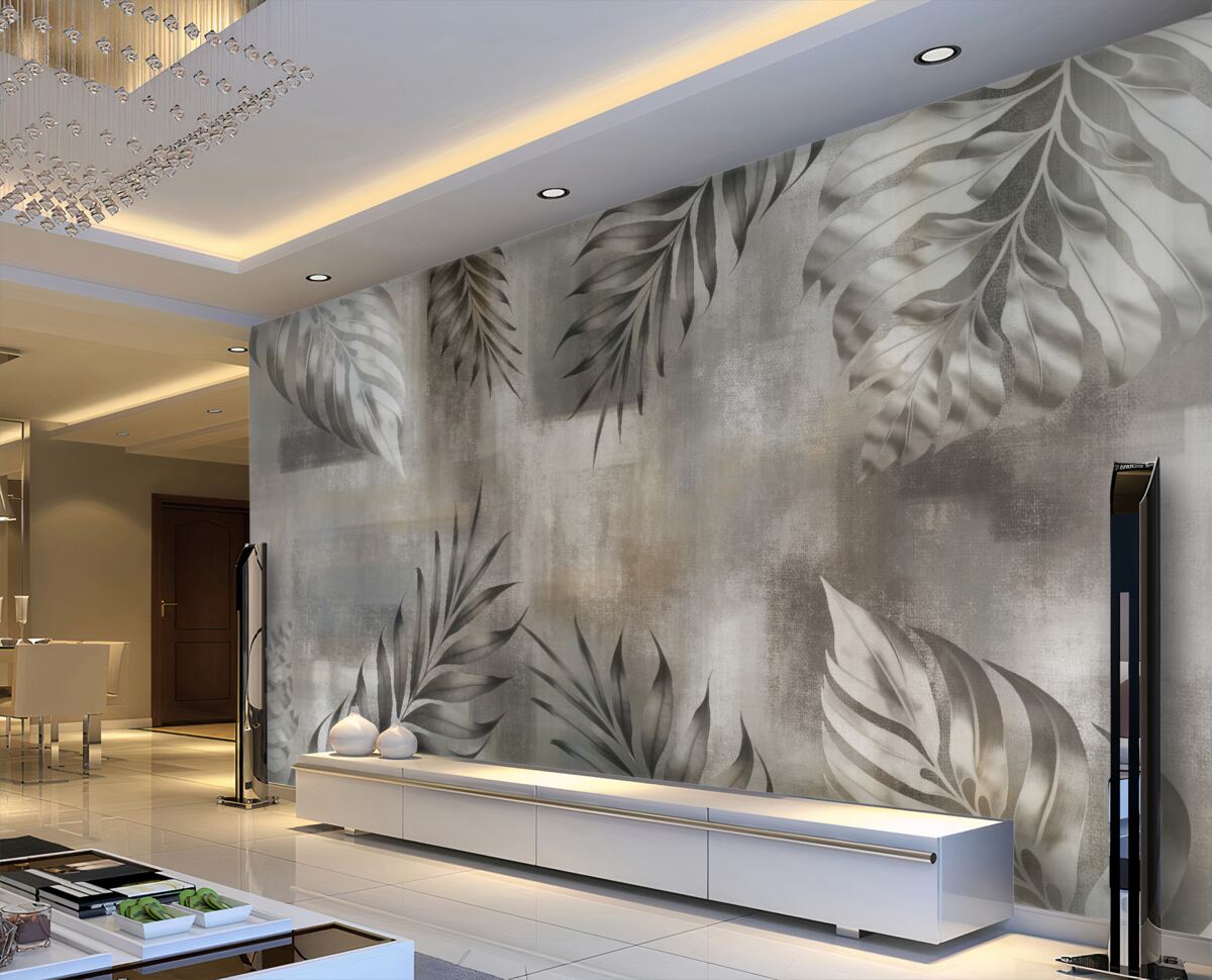 Fototapeta Czarno-białe liście monstery