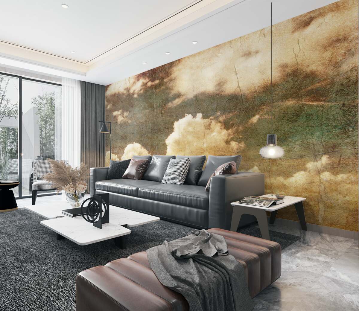 Fototapeta Jesienne deszczowe chmury