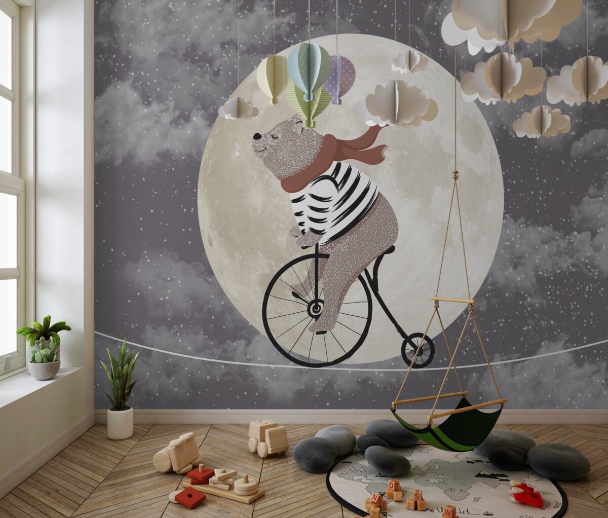 Fototapeta Cyrkowa panda na rowerze