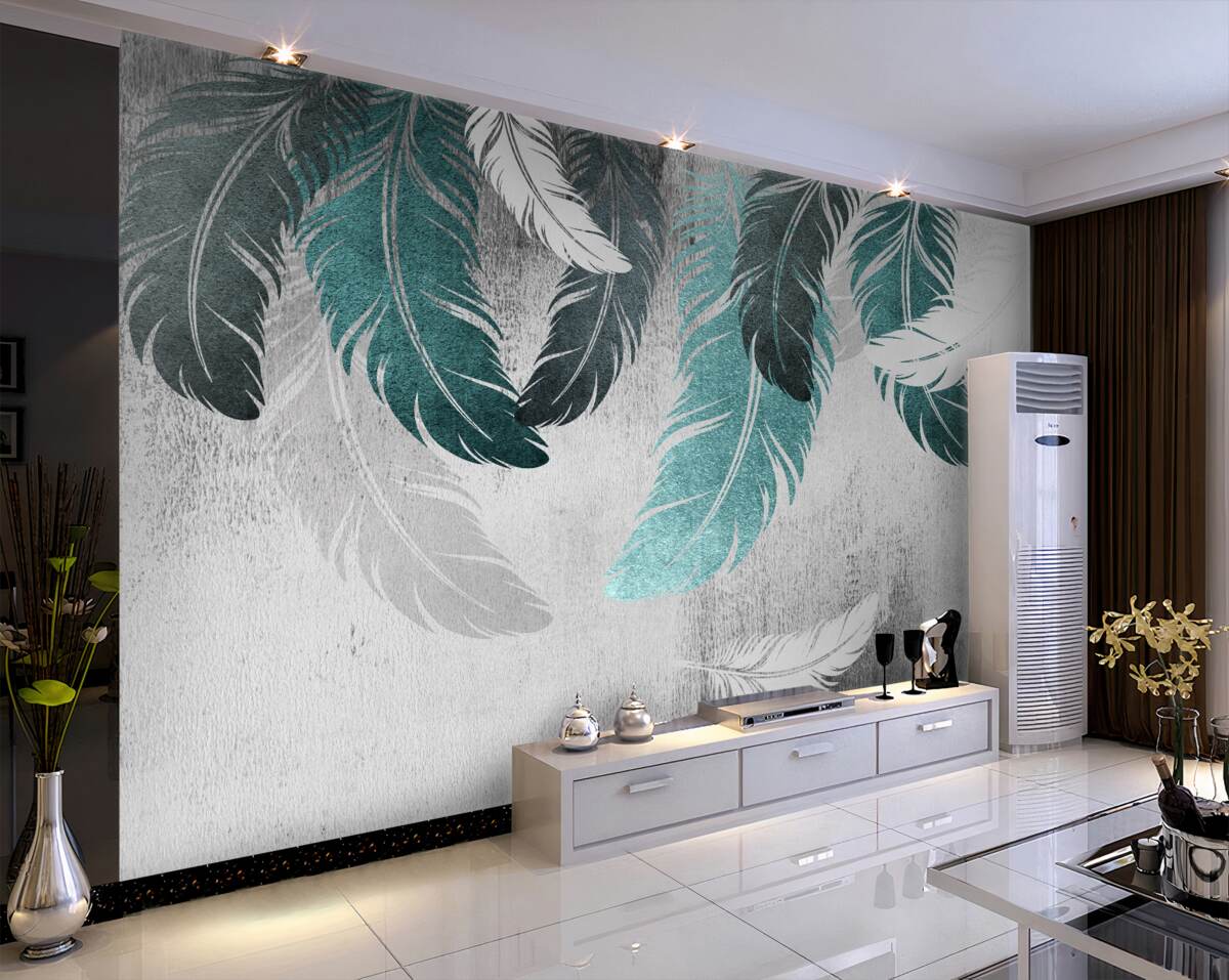 Fototapeta Duże opadające pierzaste liście