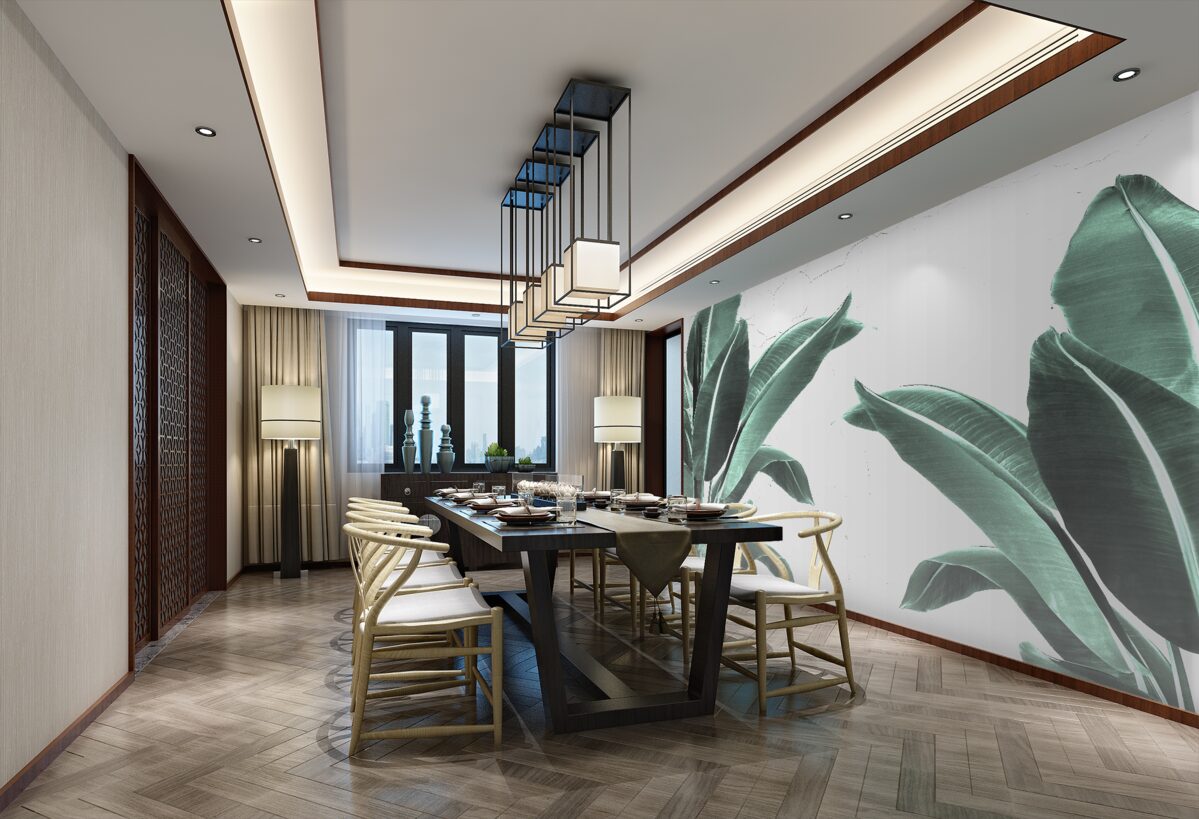 Fototapeta Duże zielone liście palmowe