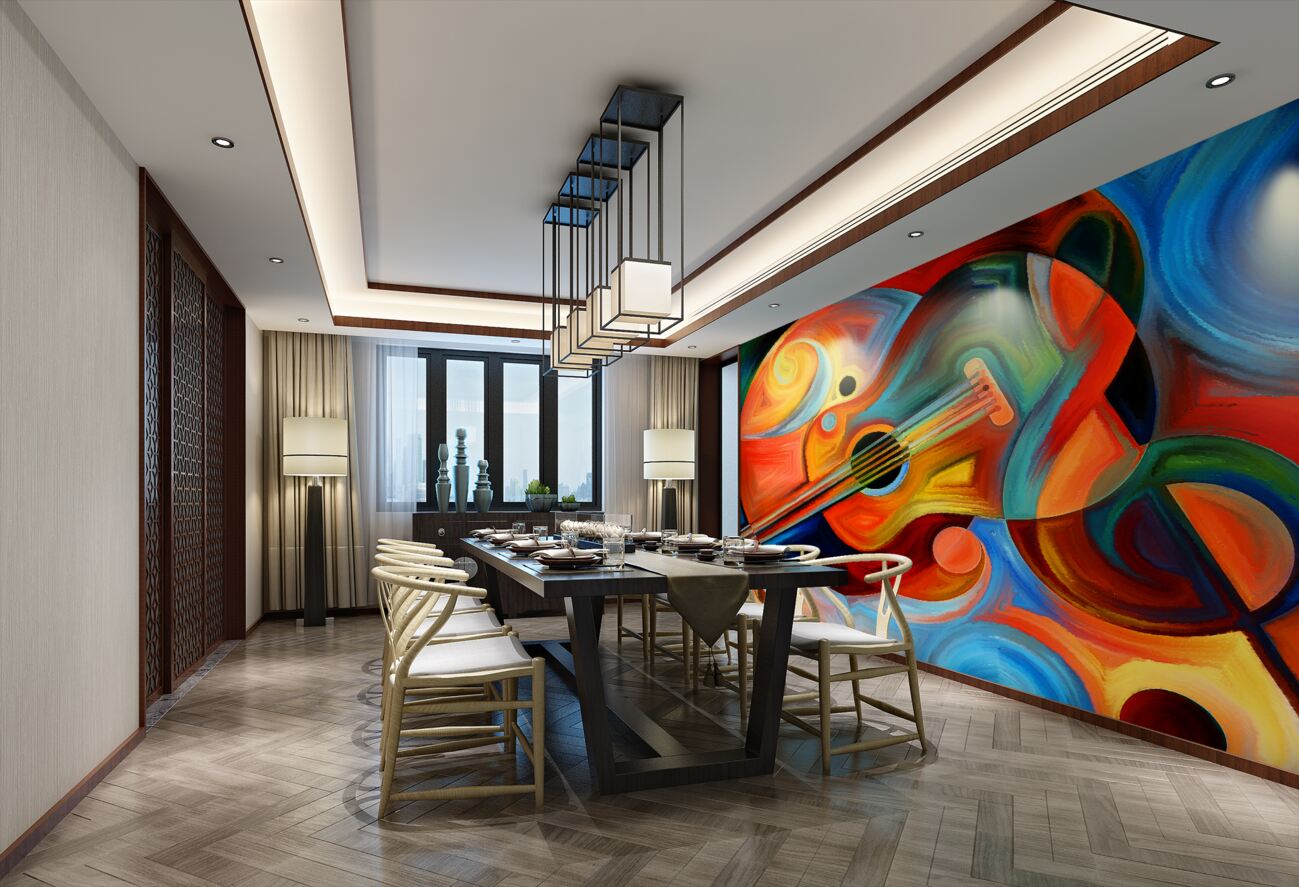 Fototapeta Gitara w abstrakcyjnych kolorach