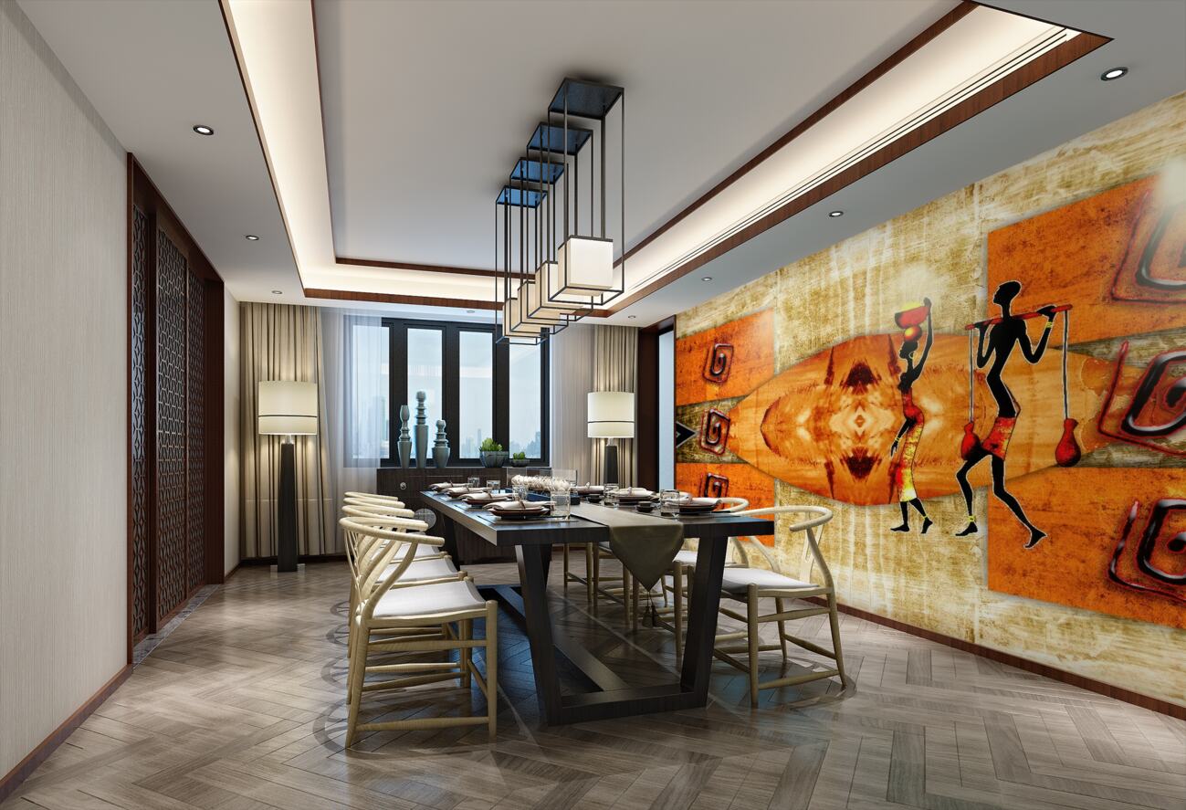 Fototapeta Ornament z dziewczynami i starymi obrazami