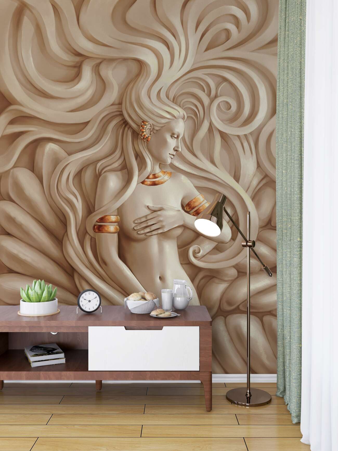 Fototapeta Smukła nagie dziewczyna jest obszerna