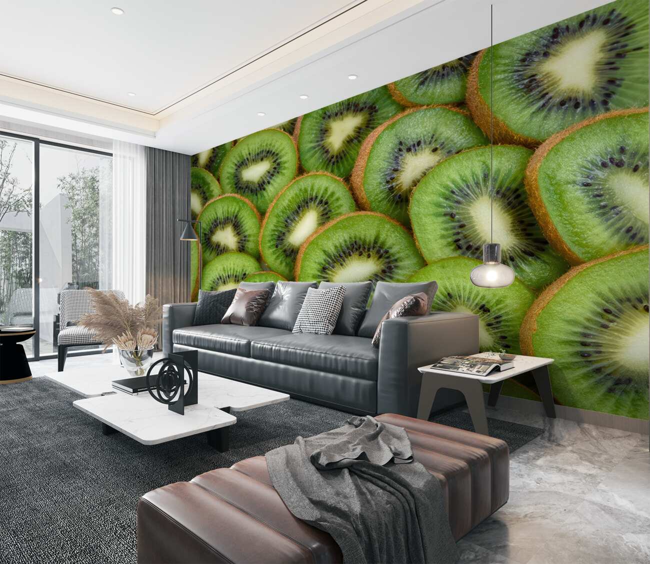 Fototapeta Dojrzałe kawałki zielonego kiwi