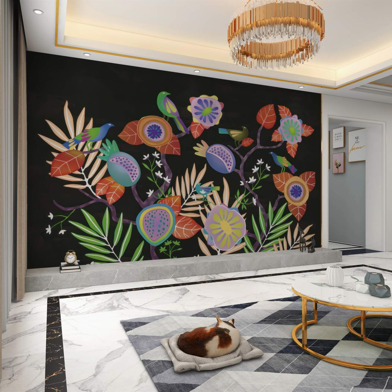 Fototapeta Abstract Flowers Field Night