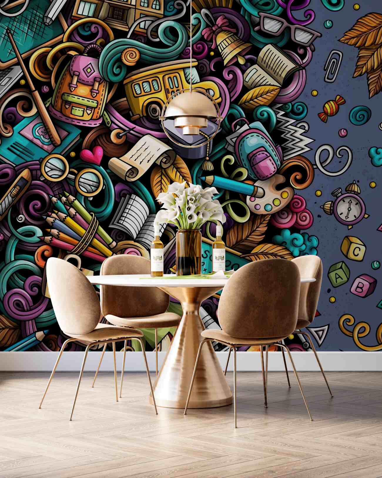 Fototapeta Inwentaryzacja szkolna w graffiti