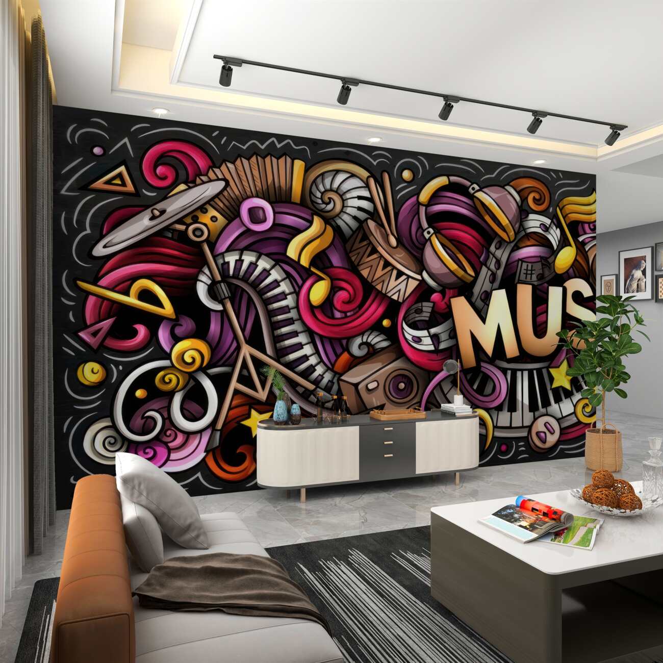 Fototapeta Muzyczne graffiti jest jasne