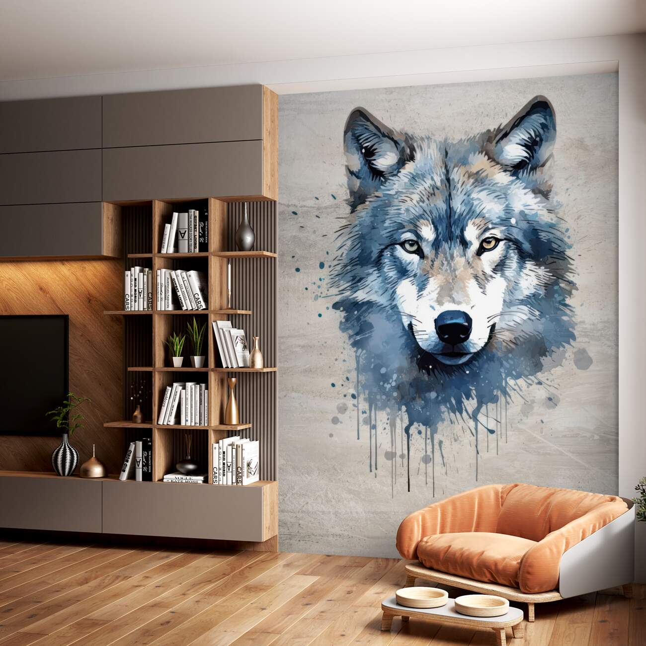 Fototapeta Okropny silny wilk akwareli