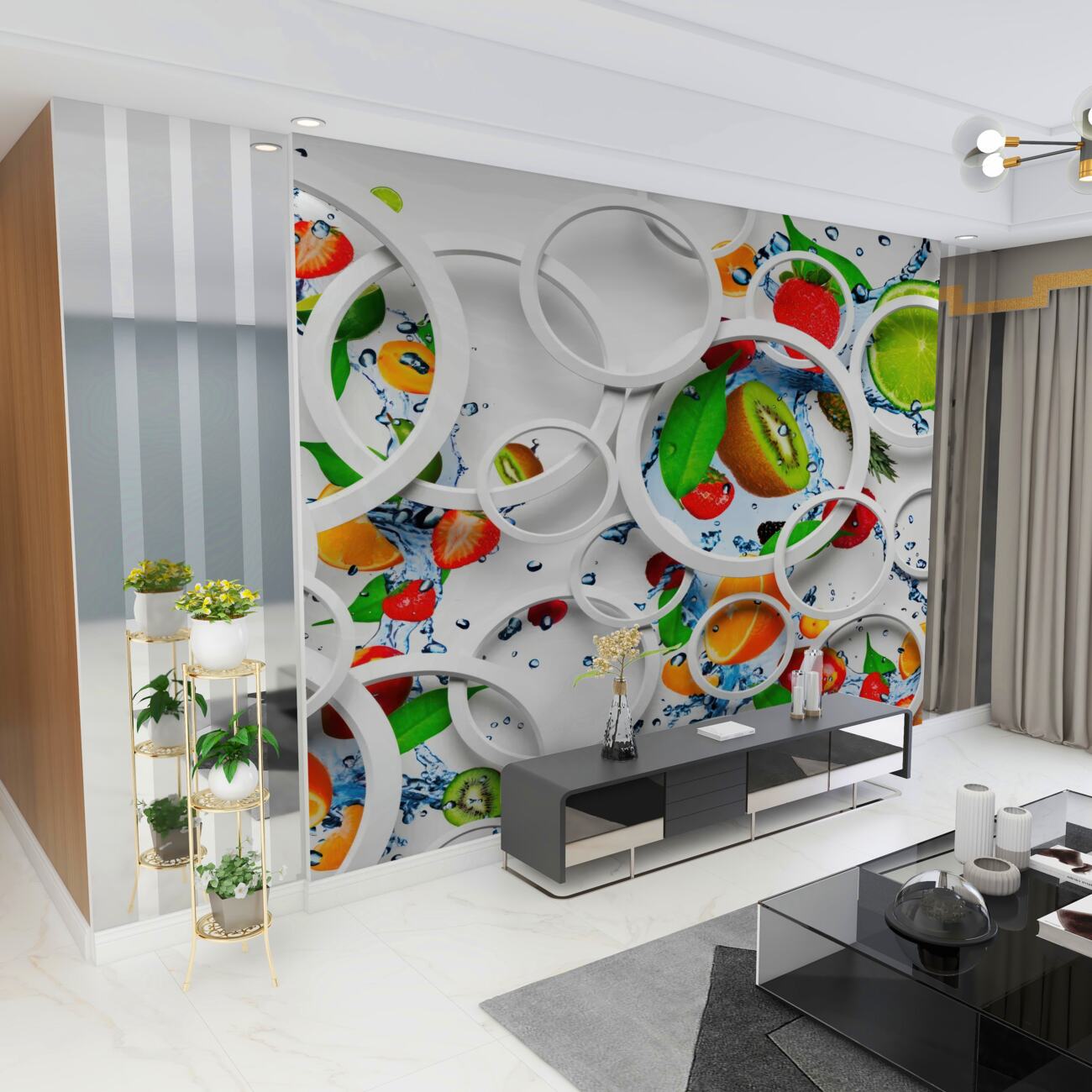 Fototapeta Kręgi głośności i soczyste letnie owoce