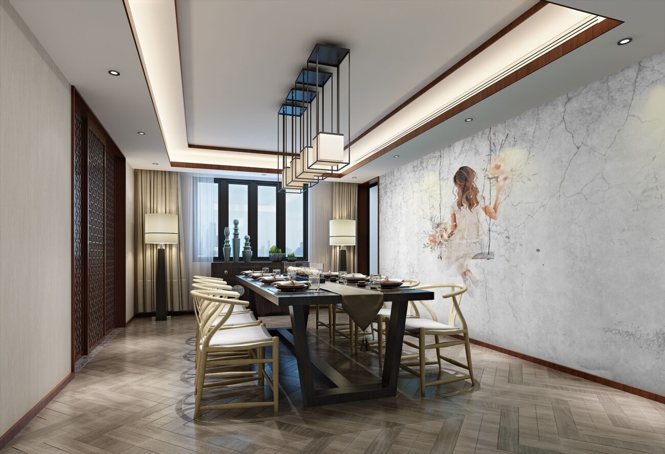 Fototapeta Dziewczyna w kwiatach na huśtawce