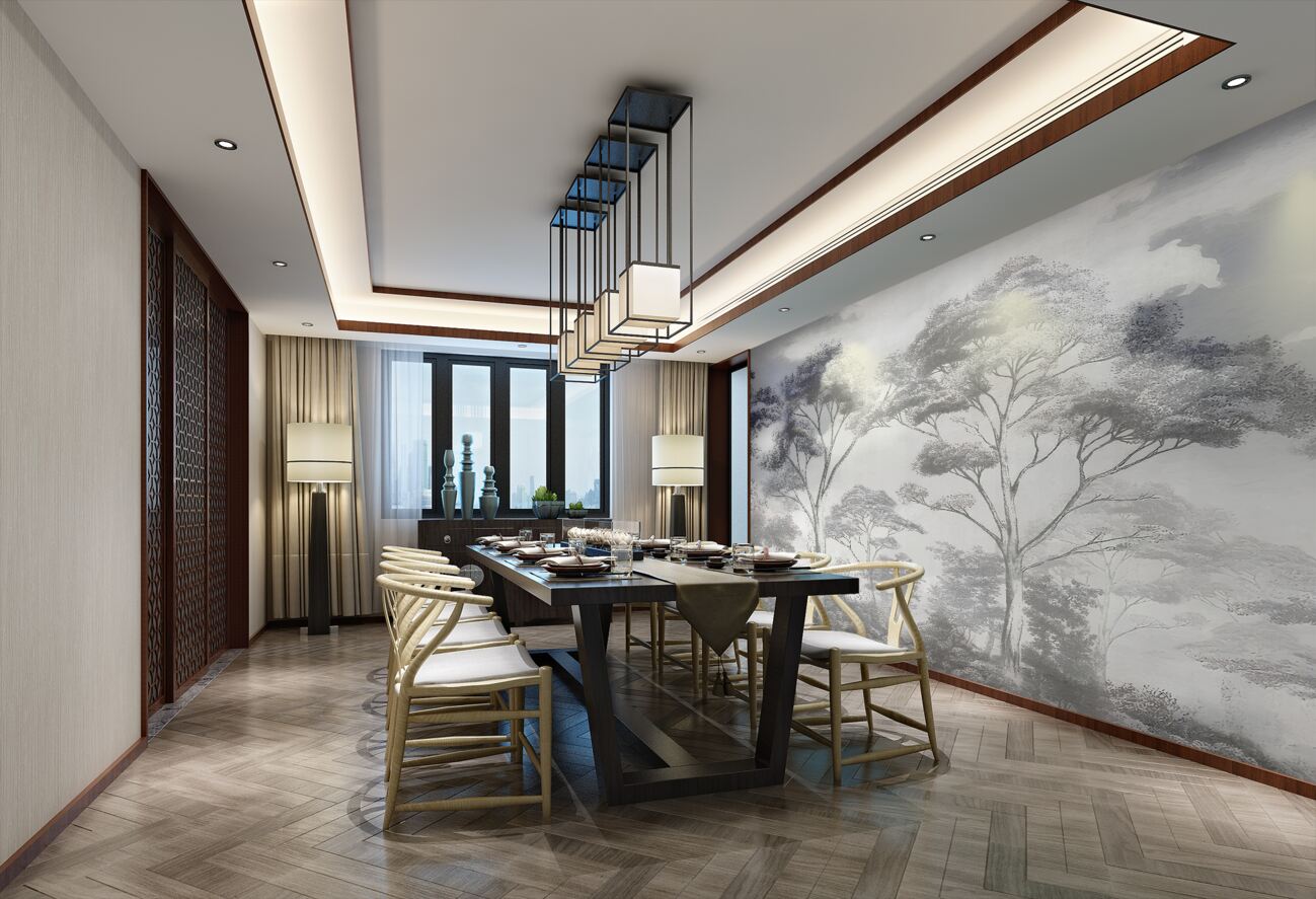 Fototapeta Gęsty młody wysoki las