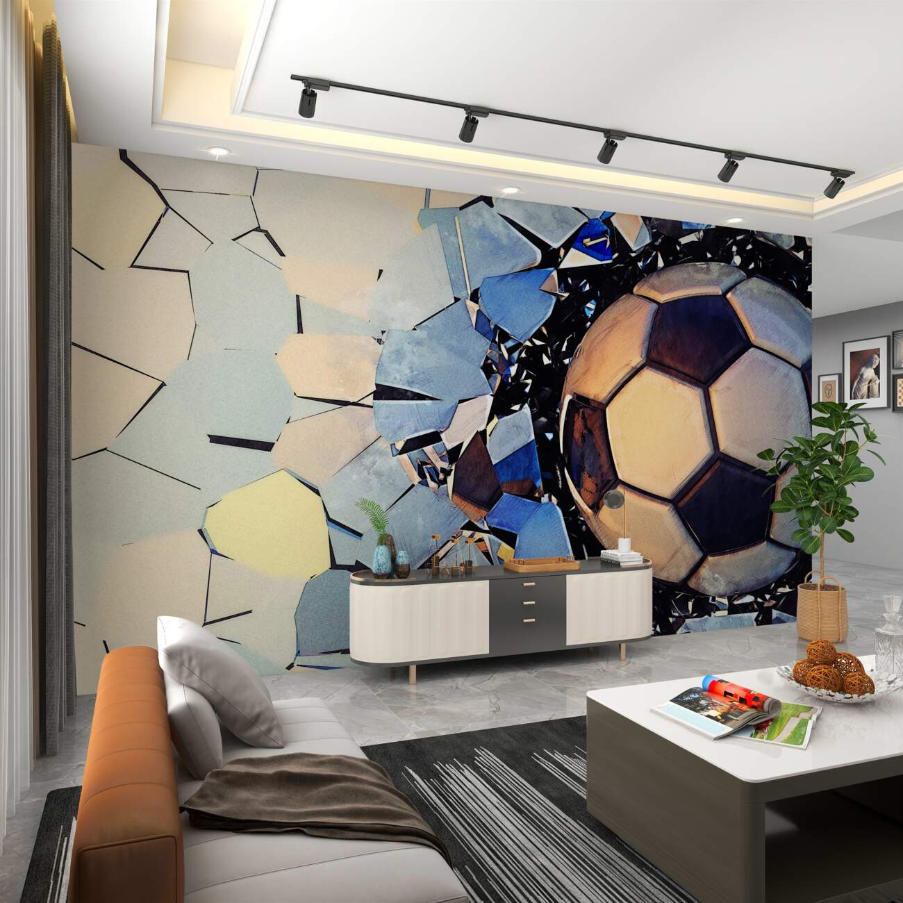 Fototapeta Piłka łamie szkło