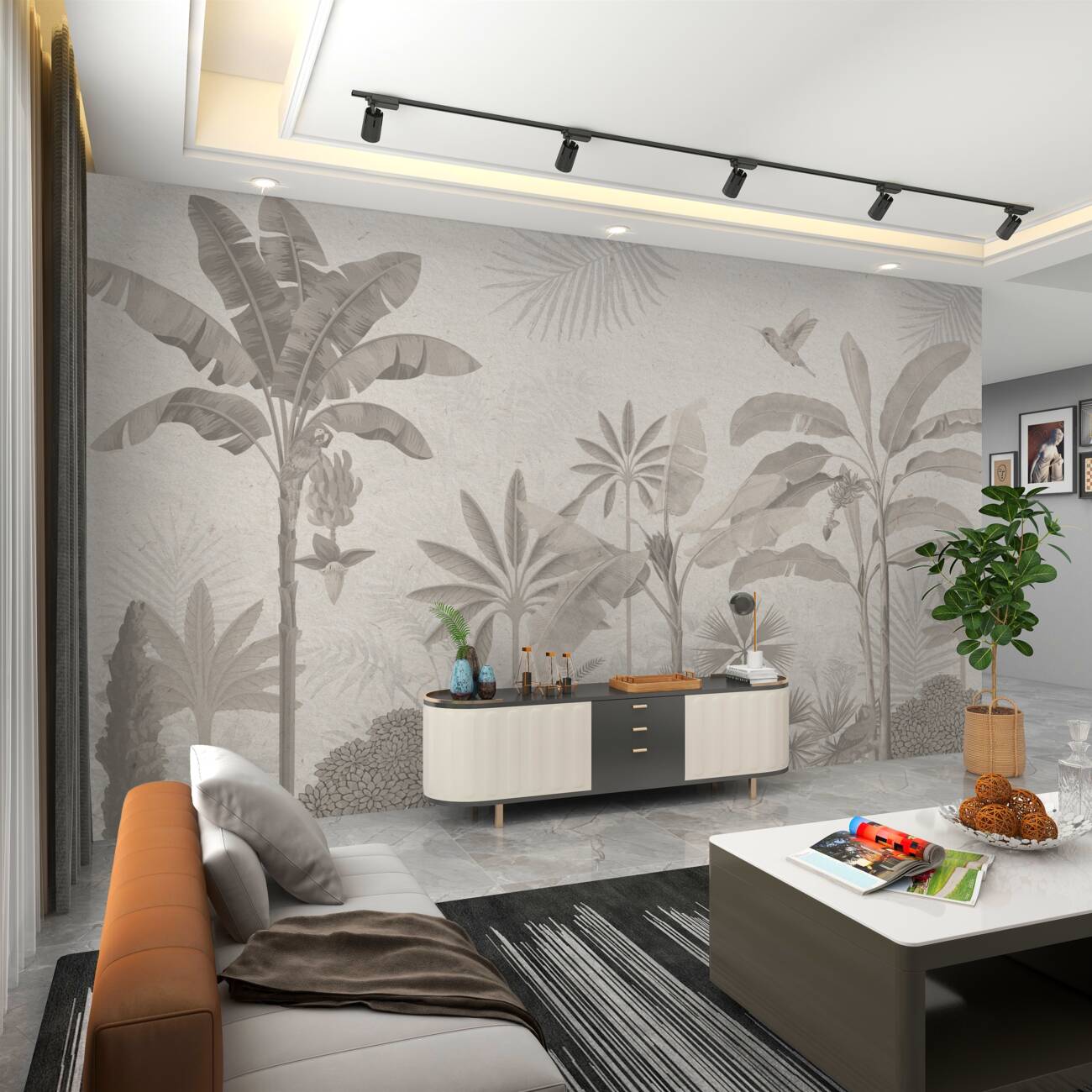 Fototapeta Czarny -biały las tropikalny