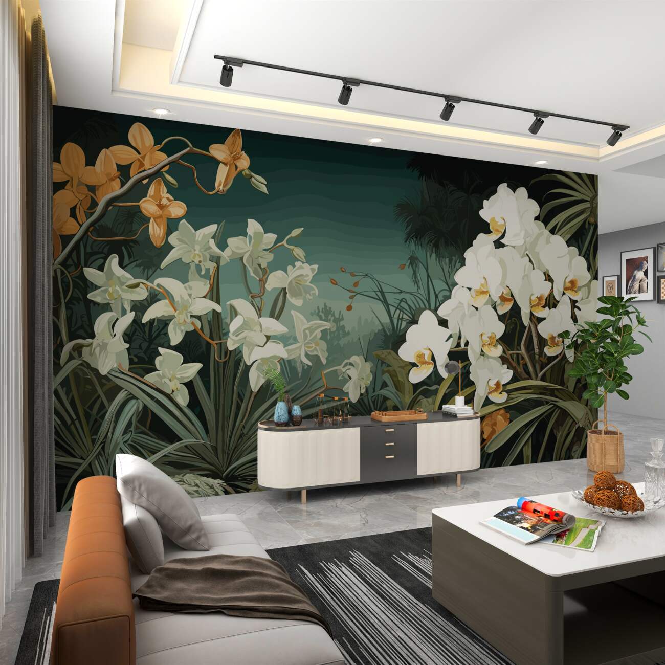 Fototapeta Blooming Orchids ilustracja