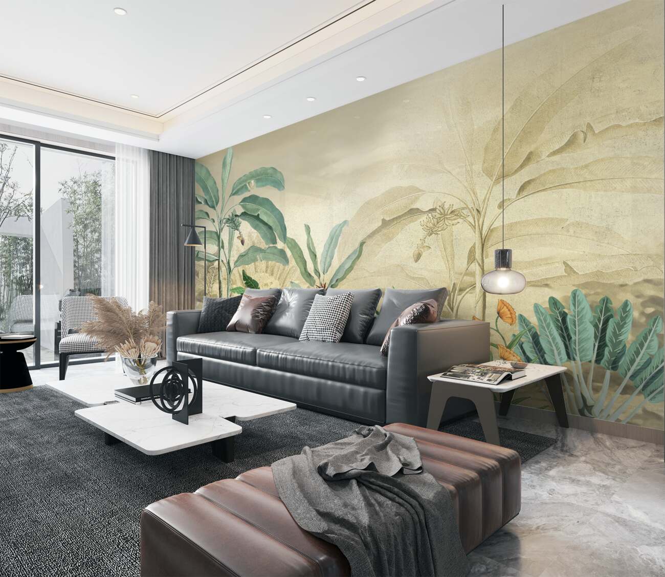 Fototapeta Smukłe palmy w gorącym lato