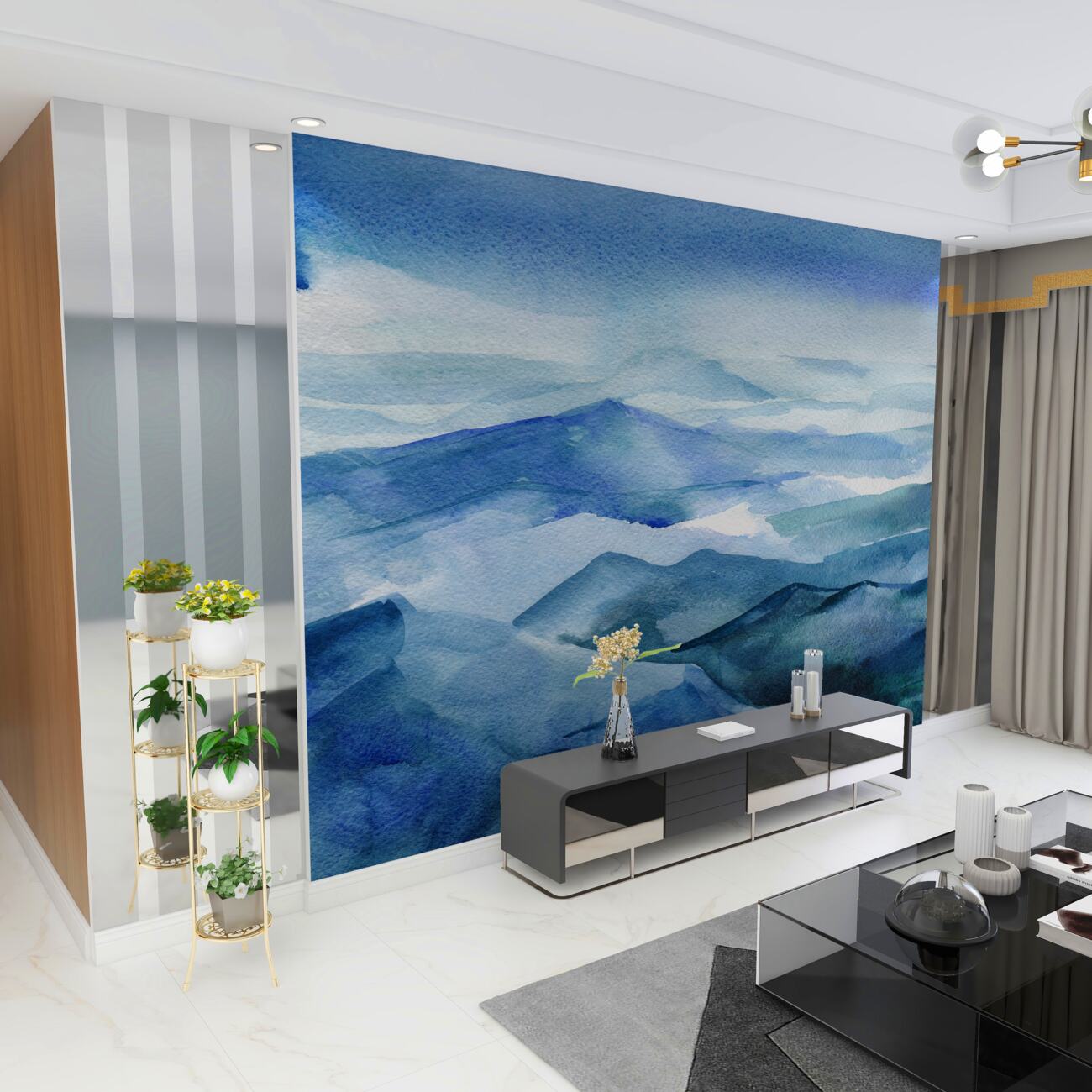 Fototapeta Góry w akwarelu śniegu