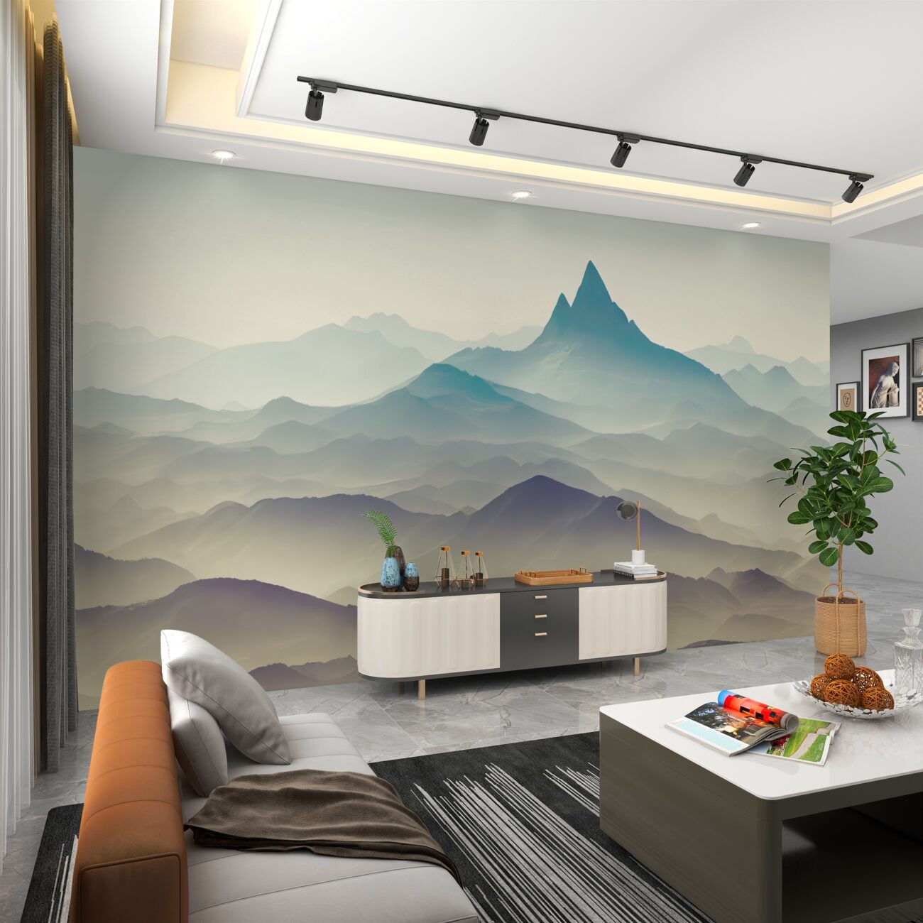 Fototapeta Gęsta mgła na skrzyżowaniu górskim