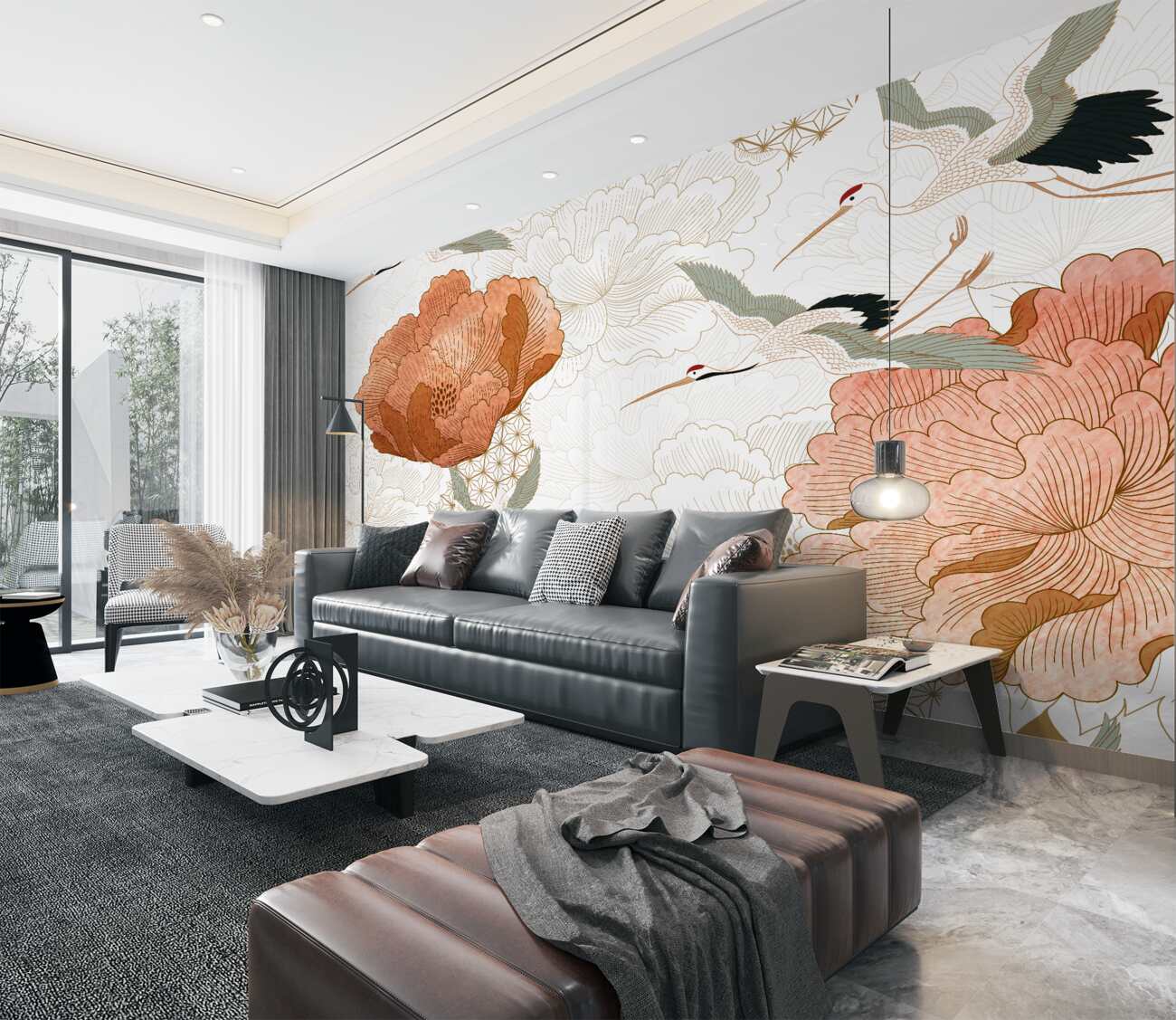 Fototapeta Japońskie i ilustracja dźwigów