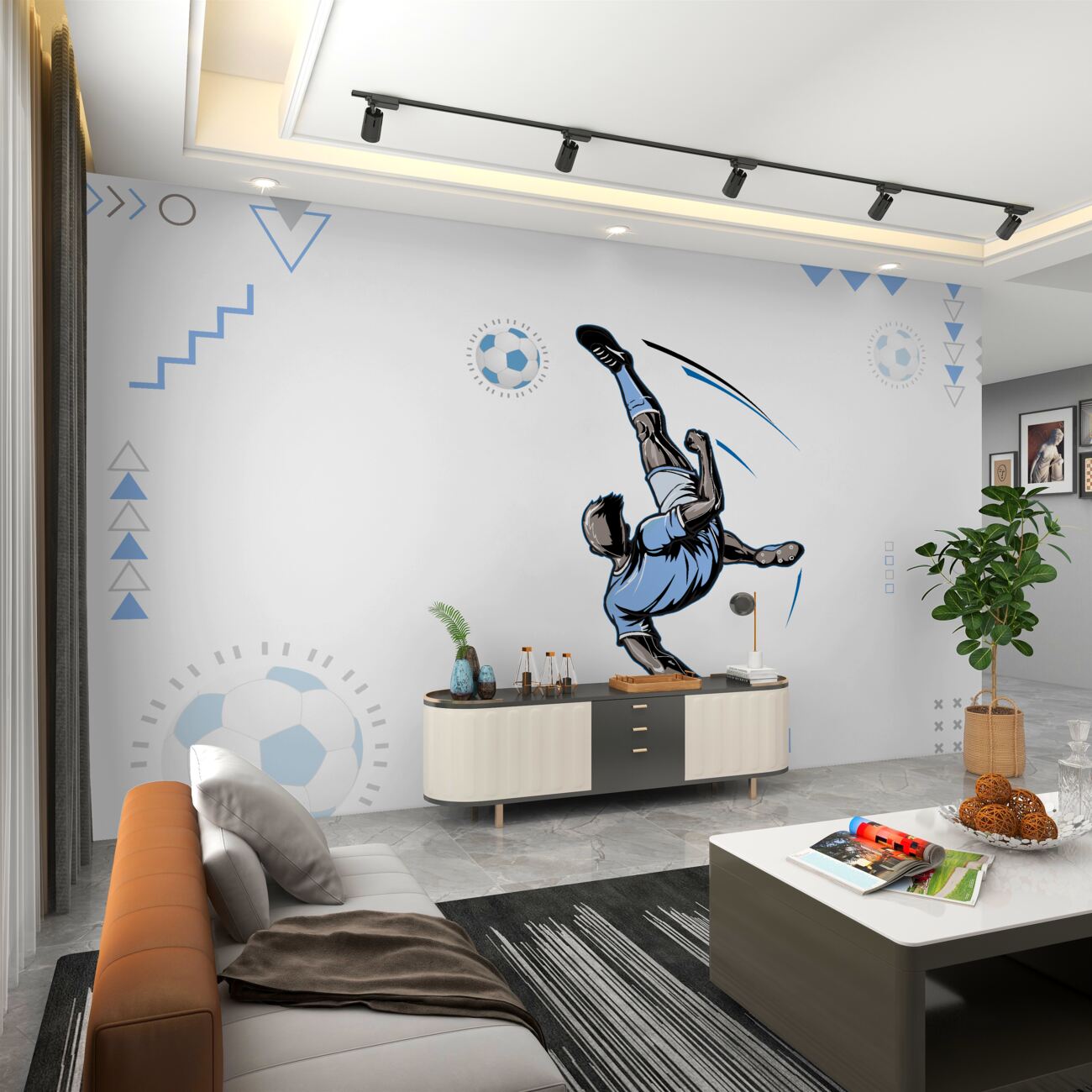 Fototapeta Piłkarz zdobywa bramkę