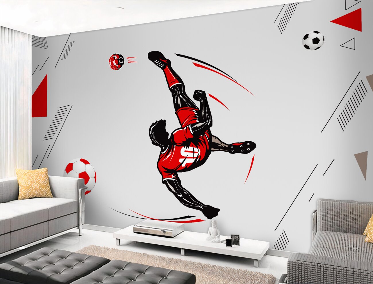 Fototapeta Piłkarz w czasie ciosu