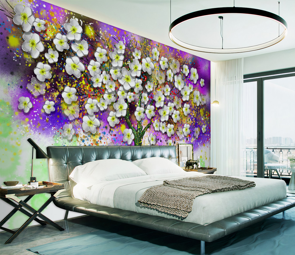 Fototapeta śnieżnobiałe kwitnące drzewo